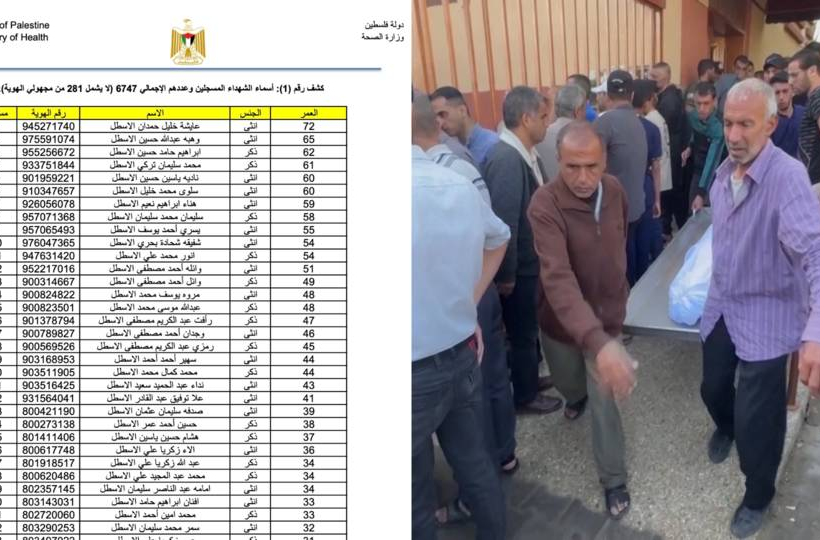 Palestinian officials released detailed death toll list